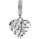 Pandora Heart & Angel Dangle Charm - Silver/Transparent