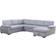 U Shape Sectional Sleeper Sofa with Storage Chaise Light Grey Sofa 118" 6 Seater