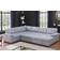 U Shape Sectional Sleeper Sofa with Storage Chaise Light Grey Sofa 118" 6 Seater