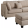 Benzara Linen Fabric Sectional Beige Sofa 76" 4 Seater