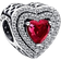 Pandora Sparkling Levelled Heart Charm - Silver/Red/Transparent