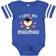 Inktastic I Love My Mawmaw with Cute Penguin & Hearts Girls Baby Bodysuit - Football Blue & White