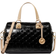 Michael Kors Grayson Medium Logo Embossed Patent Satchel - Black