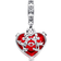 Pandora Disney Mickey & Minnie Mouse Kiss Murano Dangle Charm - Silver/Red/Transparent