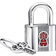 Pandora Padlock & Key Dangle Charm - Silver/Red