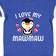 Inktastic I Love My Mawmaw with Cute Penguin & Hearts Girls Baby Bodysuit - Football Blue & White