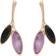 C. W. Sellors Leaf Drop Stud Earrings - Rose Gold/Black/Purple