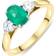 Whamond Three Stone Ring - Gold/Diamonds/Emerald