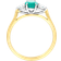 Whamond Three Stone Ring - Gold/Diamonds/Emerald