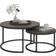 Homcom Round Faux Marbled Brown Nesting Table 78.5cm 2pcs