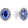 Pandora Sparkling Statement Halo Stud Earrings - Silver/Blue/Transparent