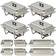 vidaXL 4 Chafing Dish Set Silver