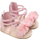 Shein Baby Girls Flower Decor Criss Cross Open Toe Ankle Strap Flat Sandals For Summer