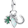 Pandora Four Leaf Clover Heart & Horseshoe Triple Dangle Charm - Silver/Green/Transparent