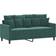 vidaXL Velvet Dark Green Canapé 158cm Canapé 2 Places