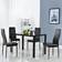 Bonnlo Modern Black Dining Set 27.6x47.2" 5