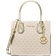 Michael Kors Mercer Medium Signature Logo and Metallic Accordion Crossbody Bag - Pale Gold Multi