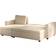 Time4Sleep Cagliari Corner Ottoman Linear Natural Sofa 199cm 3 Seater