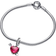 Pandora Heart & Arrow Murano Dangle Charm - Silver/Pink/Transparent