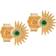 ENAMEL Copenhagen Petite Soleil Stud Earrings - Gold/Green