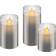Wentronic Moving Flame Grey LED Candle 15cm 3pcs