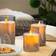 Wentronic Moving Flame Grey LED Candle 15cm 3pcs