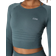 ICANIWILL Define Seamless LS Crop Top - Jungle Green