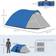 OutSunny Compact Camping Tent w/ Vestibule & Mesh Vents for Hiking Blue