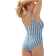 Shapermint Essentials All Day Complete Smoothing One Piece - Ocean Blue Stripes