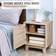 Homcom Nightstand Natural Bedside Table 40x48cm