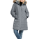 Ellos Faux Fur Trim Puffer Plus Size - Gunmetal