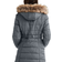 Ellos Faux Fur Trim Puffer Plus Size - Gunmetal