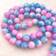 Shein 30pcs/set Simple Glass 8MM Blue Pink Two-color Textured DIY Bead For Women Men For Bracelet Necklace Making