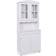 Inter Link Glass Front Buffet White Glass Cabinet 34.7x78cm