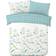 Dreamscene Floral Check White/Blue Duvet Cover White, Green, Blue (198x137cm)