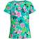 Lands' End Girl's Short Sleeve Crew Neck UPF Swim Rash Guard - Jewel Green Tropic Print