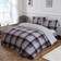Brentfords Check Teddy Housse de couette Argent, Gris (198x137cm)