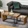 Homcom Industrial Style Black & Brown Coffee Table 90x48cm 2pcs