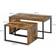 Homcom Industrial Style Black & Brown Coffee Table 90x48cm 2pcs