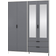 SECONIQUE Madrid Grey/White Gloss Wardrobe 160x196cm