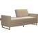 Novogratz Skylar Coil Futon Ivory Velvet Sofa 77" 3 Seater