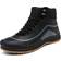 Insulated Waterproof Fur Lined Booties - Black/Grey