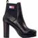 Tommy Jeans Leather Cleat High Heel Boots - Black