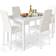 AWQM Faux Marble White Dining Set 29.9x47.8" 5