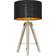 ValueLights Modern Distressed Black/Gold Table Lamp 63cm