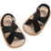 Shein Baby Twist Decor Slingback Sandals, Fashionable Black Canvas Flat Sandals