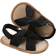 Shein Baby Twist Decor Slingback Sandals, Fashionable Black Canvas Flat Sandals