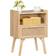 Lerliuo Boho Cane Accent Natural Bedside Table 11.8x15.9"