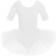 Dpois DPOIS Girl's Short Sleeve Ballerina Ballet Dance Leotard Dress - White