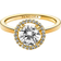 Pandora Sparkling Round Halo Ring - Gold/Transparent